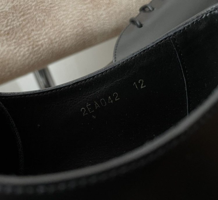 Prada Calzature Uomo Old Natur Nero Leather Derby