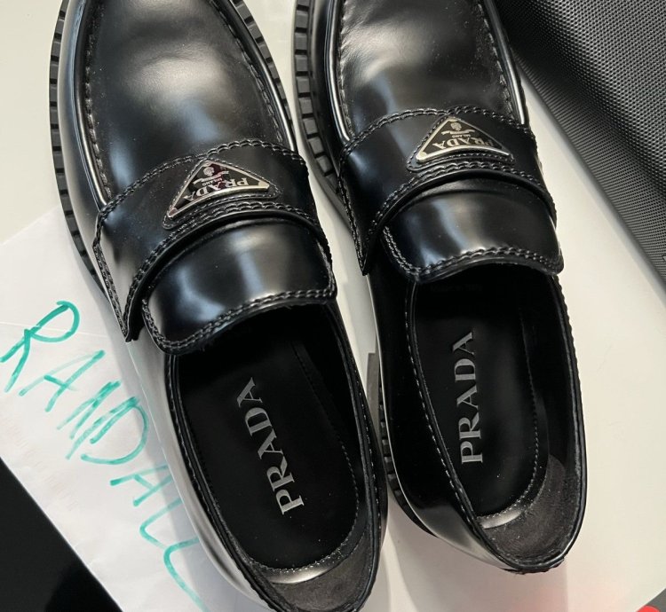 Prada Chocolate Brushed Leather Loafers