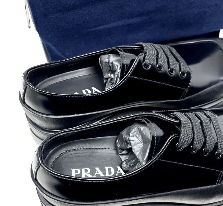 Prada Chunky Monolith Derby Shoes Brushed Leather