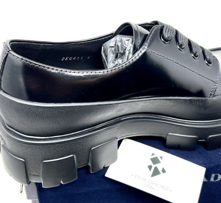 Prada Chunky Monolith Derby Shoes Brushed Leather