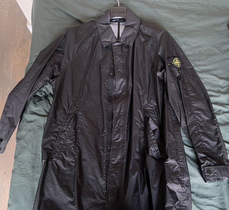 Stone Island Membrana 3l Light Jacket Black Crinkled Coat