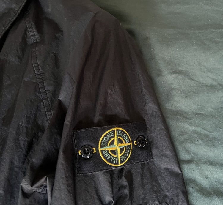 Stone Island Membrana 3l Light Jacket Black Crinkled Coat