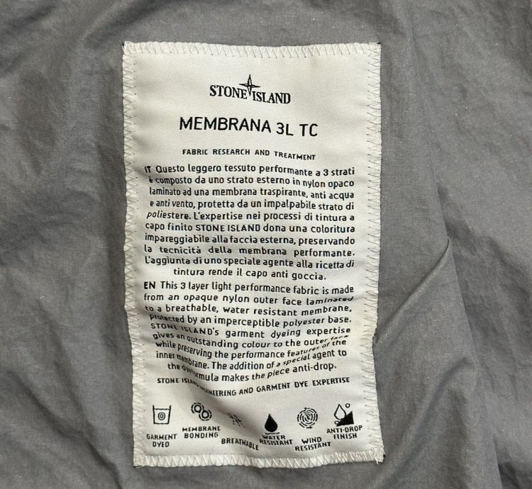 Stone Island Membrana 3l Tc Men Size Xl Black Nwt