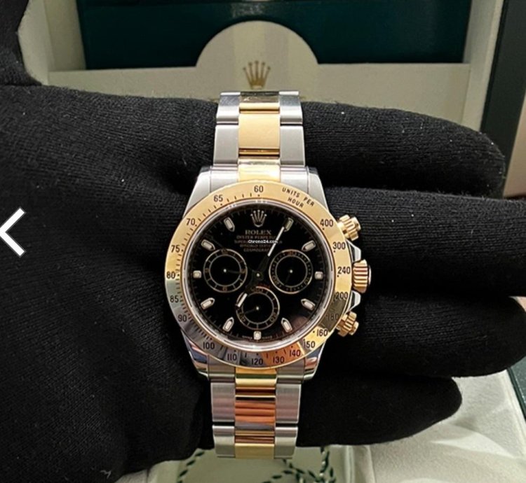Rolex Daytona 2009 Rolex Cosmograph Daytona 40mm Black Dial Two-tone