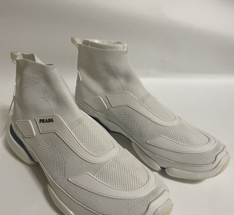 Prada Cloudbust White High Top Sneaker