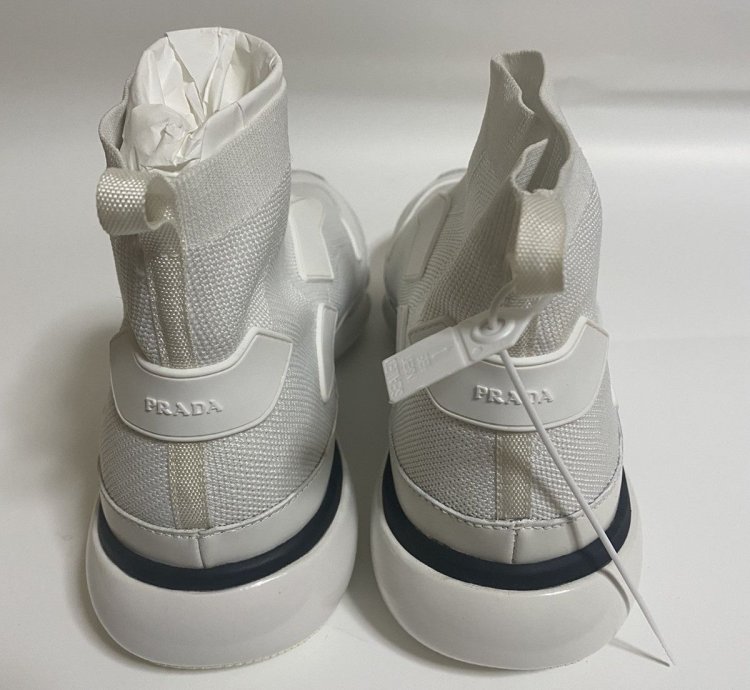 Prada Cloudbust White High Top Sneaker