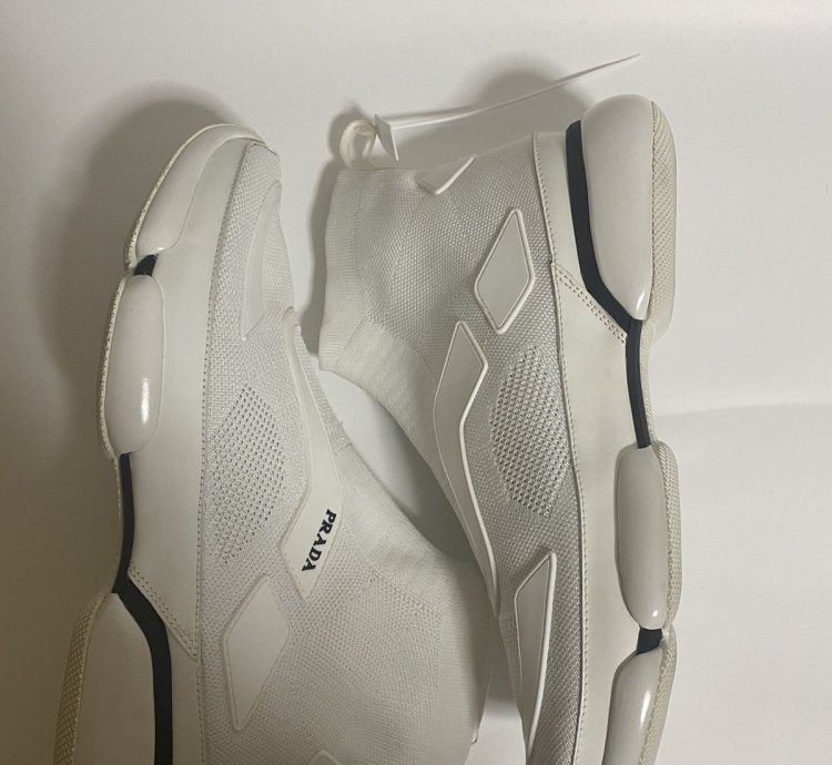 Prada Cloudbust White High Top Sneaker