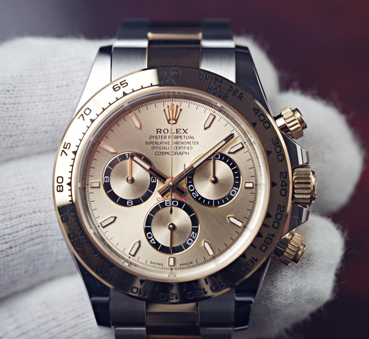 Rolex Daytona 2025 New Two Tone Yellow Gold Golden And Black Dial 126503