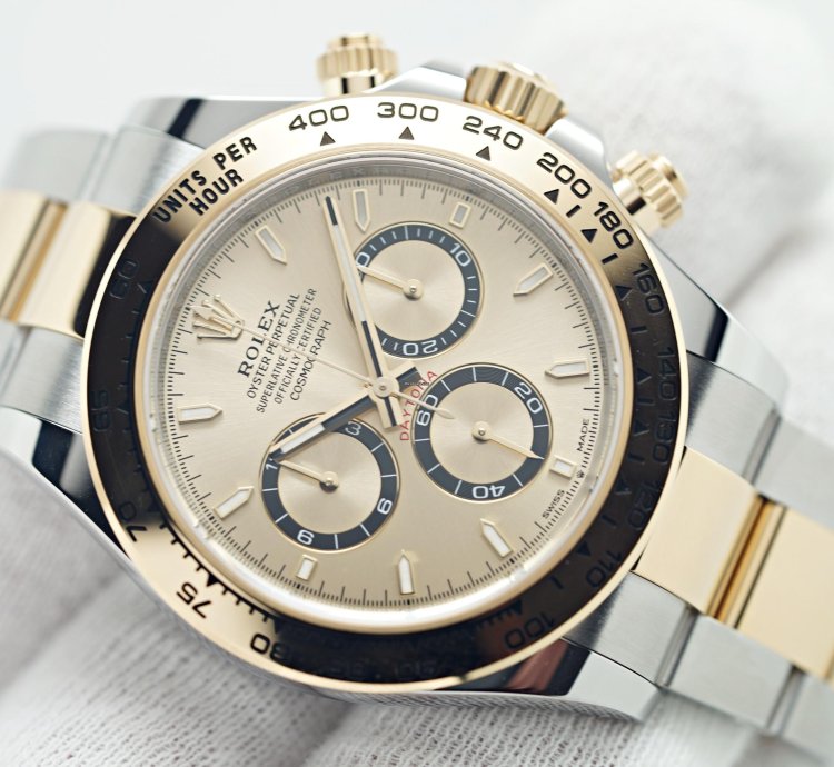 Rolex Daytona 2025 New Two Tone Yellow Gold Golden And Black Dial 126503