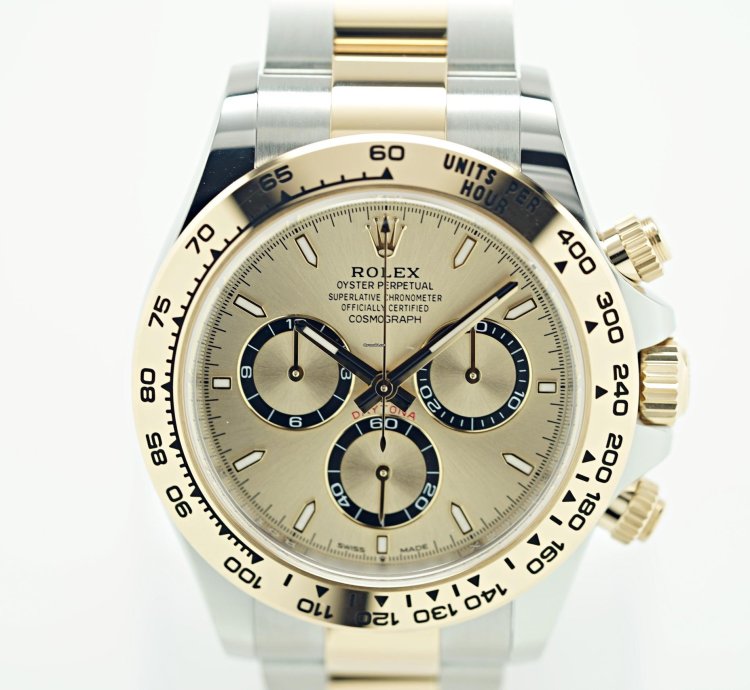 Rolex Daytona 2025 New Two Tone Yellow Gold Golden And Black Dial 126503