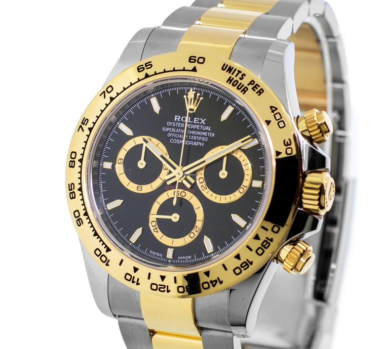 Rolex Daytona 40mm Yellow Gold And Steel Black Index Dial Gold Bezel 126503