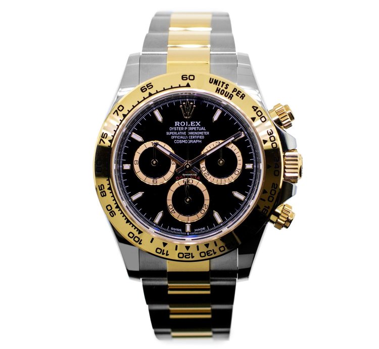 Rolex Daytona 40mm Yellow Gold And Steel Black Index Dial Gold Bezel 126503