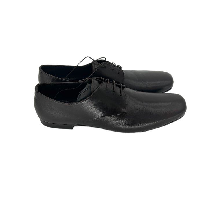 Prada Dark Brown Moro Grain Soft Leather Derby Shoes