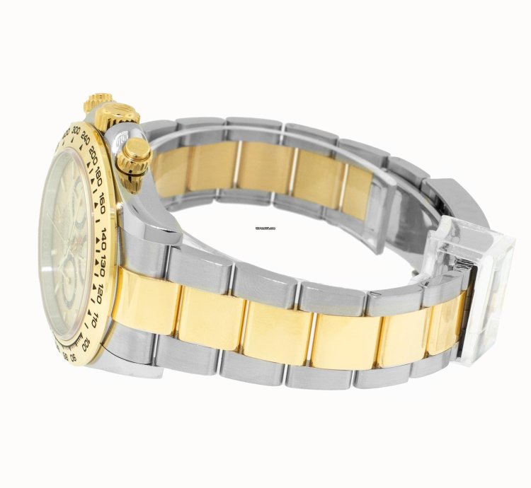 Rolex Daytona 40mm Yellow Gold And Steel Champagne Index Dial Gold Bezel 126503