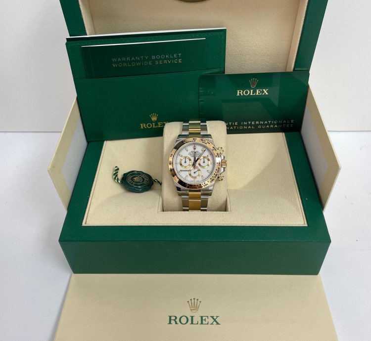 Rolex Daytona 40mm Yellow Rolesor Cosmograph White Index Dial 116503