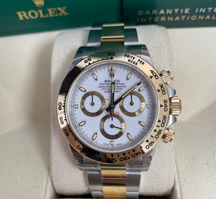 Rolex Daytona 40mm Yellow Rolesor Cosmograph White Index Dial 116503