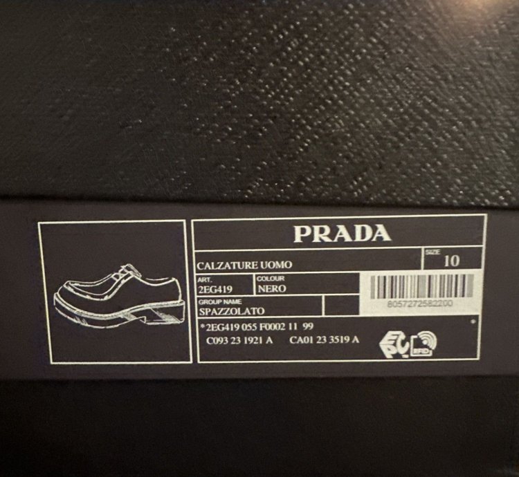 Prada Diapason Brushed Leather Lace Up Shoes