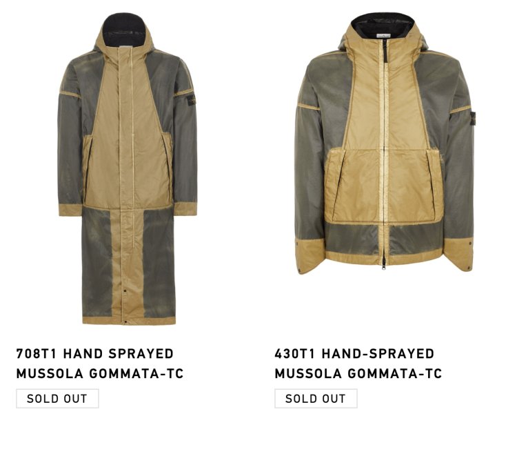 Stone Island Mussola Gommata-tc Hand-sprayed Parka