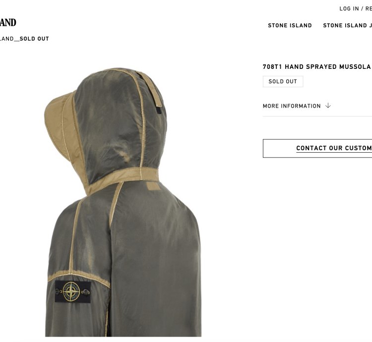 Stone Island Mussola Gommata-tc Hand-sprayed Parka