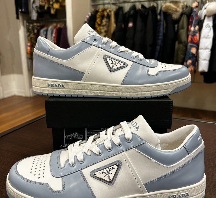 Prada Downtown Leather Light Blue