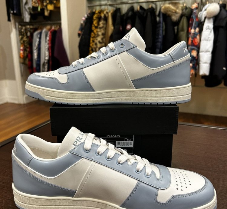 Prada Downtown Leather Light Blue