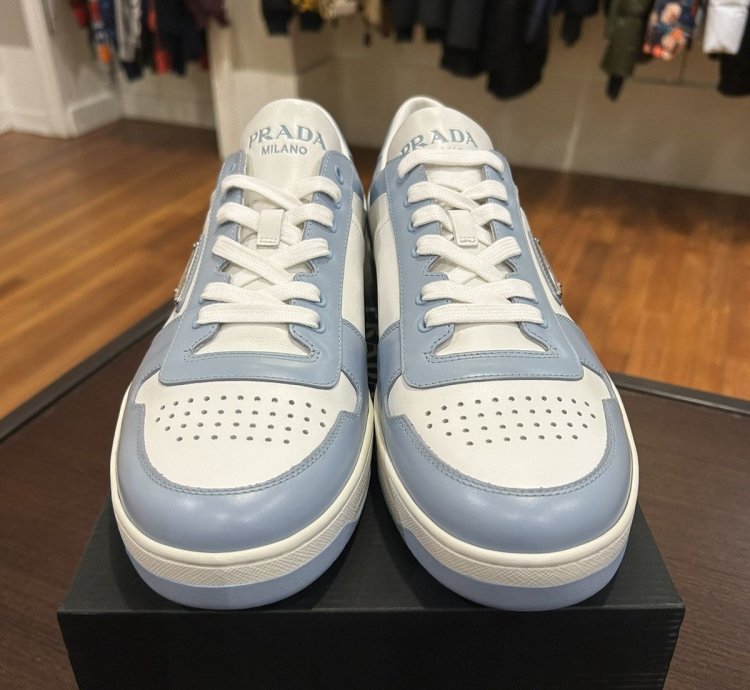 Prada Downtown Leather Light Blue