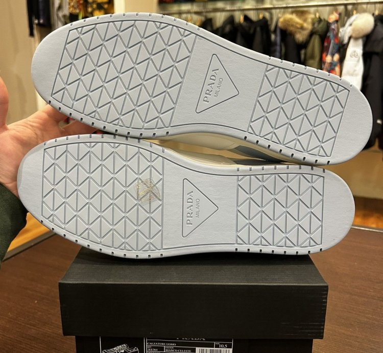 Prada Downtown Leather Light Blue