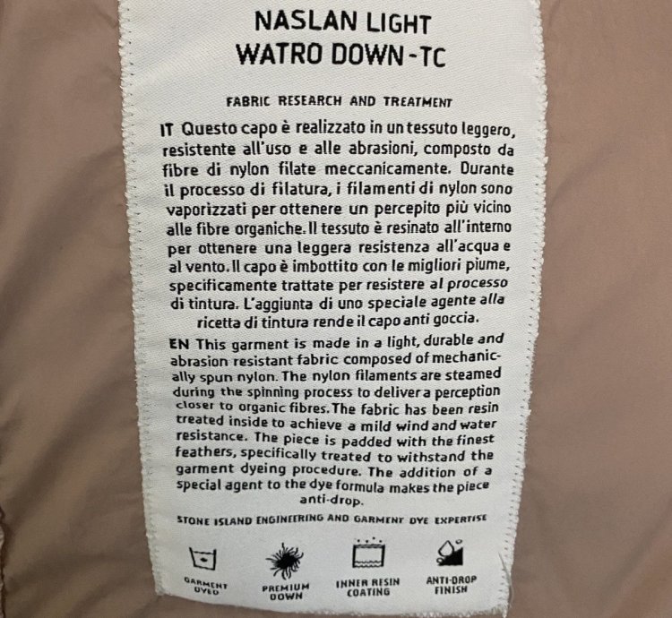 Stone Island Naslan Light Watro Down-tc