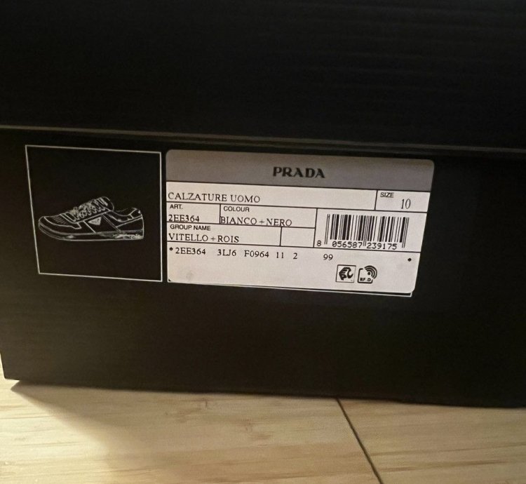 Prada Downtown Low Top Sneakers In Calf White