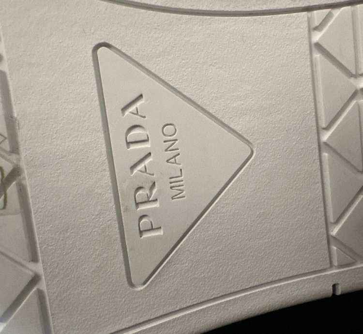 Prada Downtown Sneakers In White And Gold