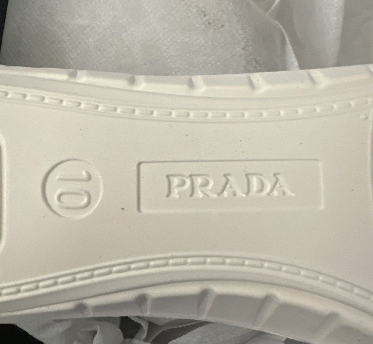 Prada Downtown Sneakers In White And Gold