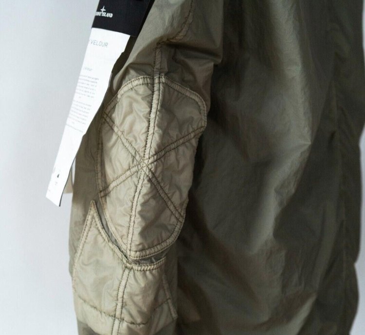 Stone Island Nwt Lamy Velour Nylon Green Jacket Sz