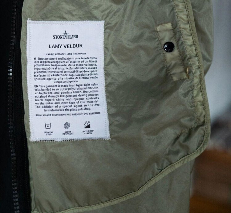 Stone Island Nwt Lamy Velour Nylon Green Jacket Sz