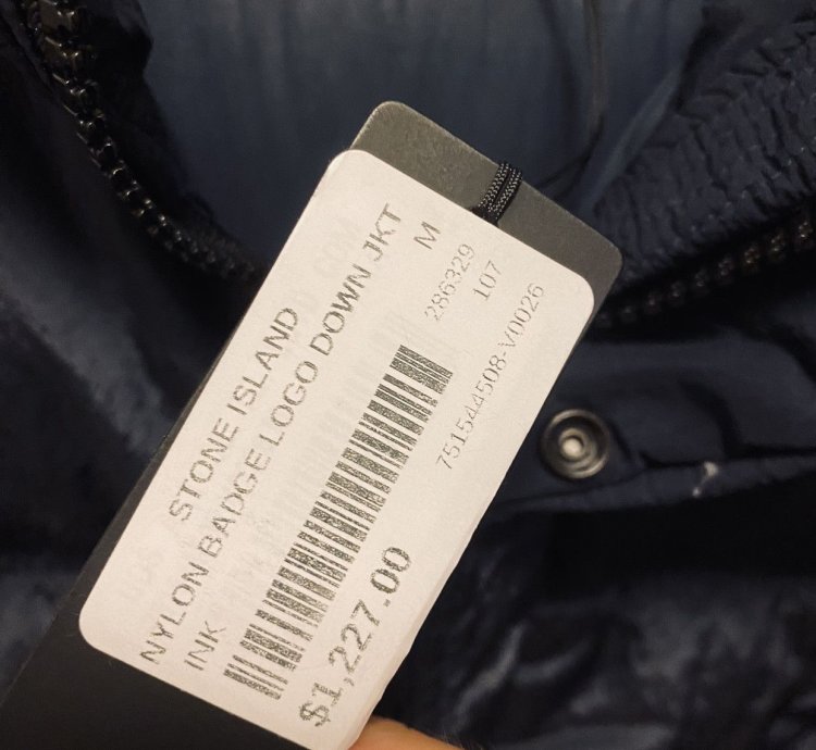Stone Island Nylon Badge Logo Down Jacket Size Medium
