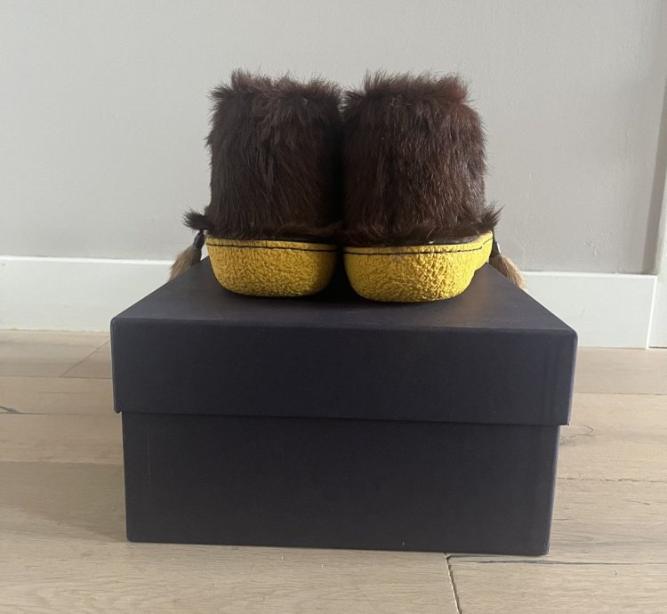 Prada Fw17 Tassled Fur Chukka Boots