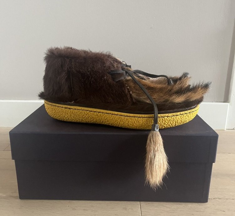Prada Fw17 Tassled Fur Chukka Boots