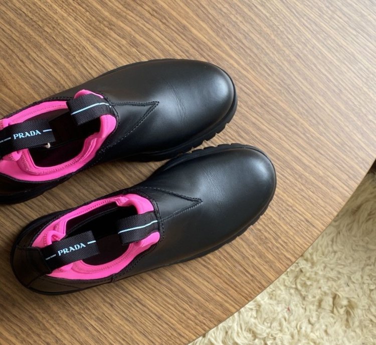 Prada Fw18 Runway Brixxen Chelsea Boots Pink Black 40 5
