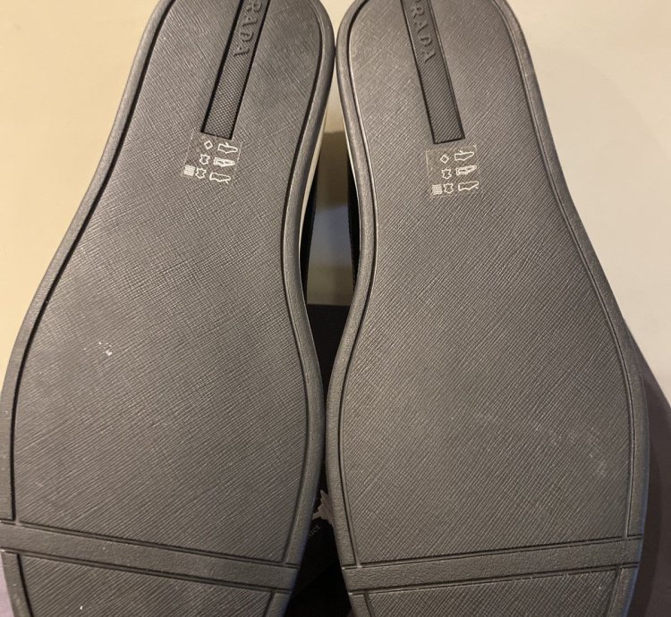 Prada High Top Leather And Nylon Sneakers