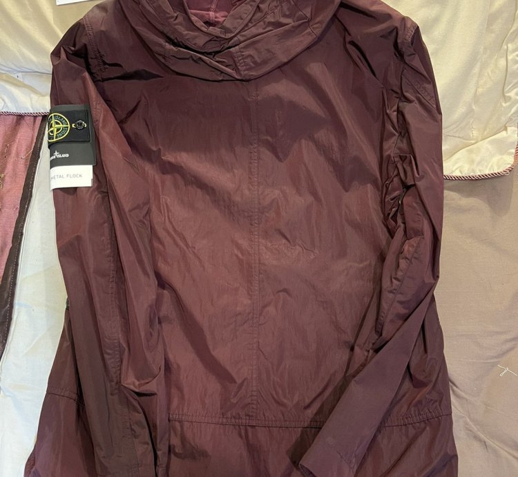 Stone Island Nylon Metal Flock Burgundy Jacket