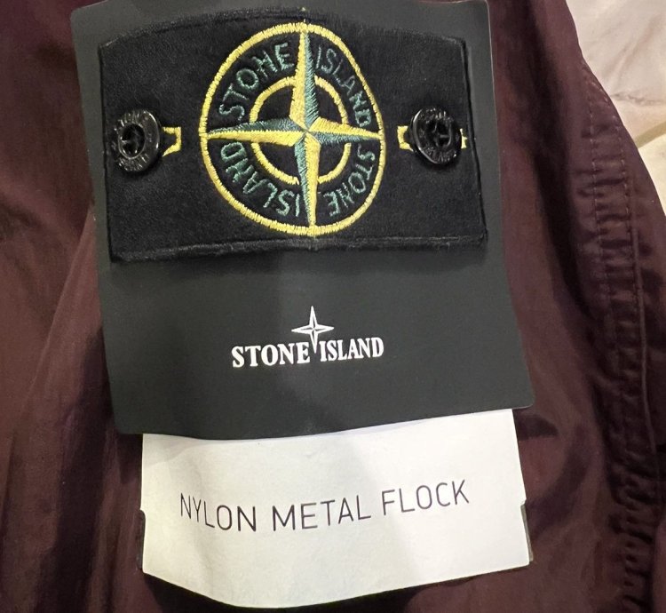Stone Island Nylon Metal Flock Burgundy Jacket