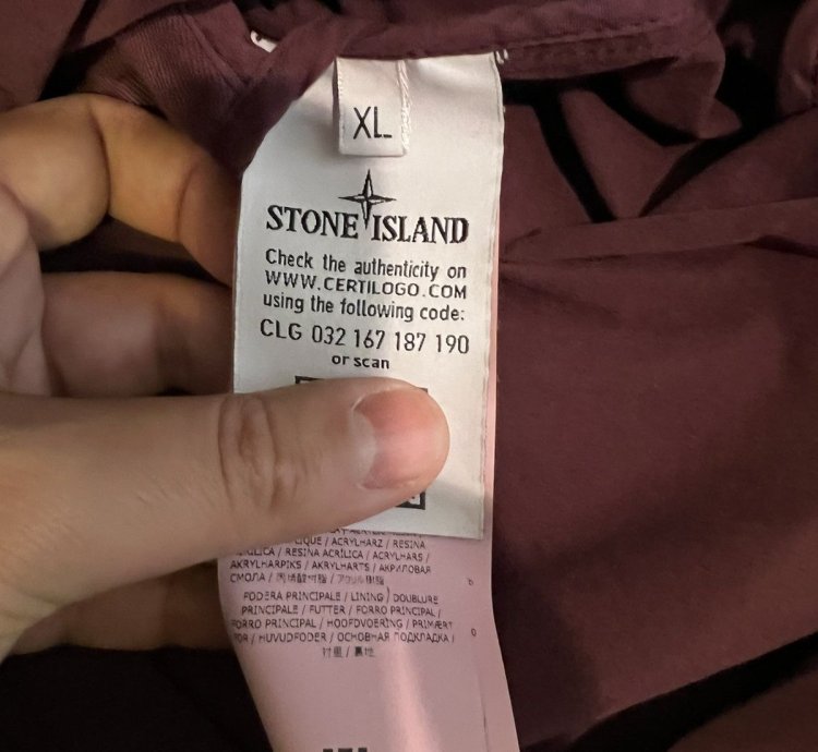 Stone Island Nylon Metal Flock Burgundy Jacket