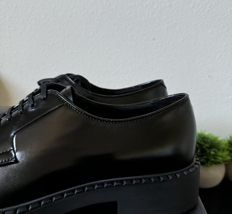 Prada Lace Up Derby Shoes Black Size 11