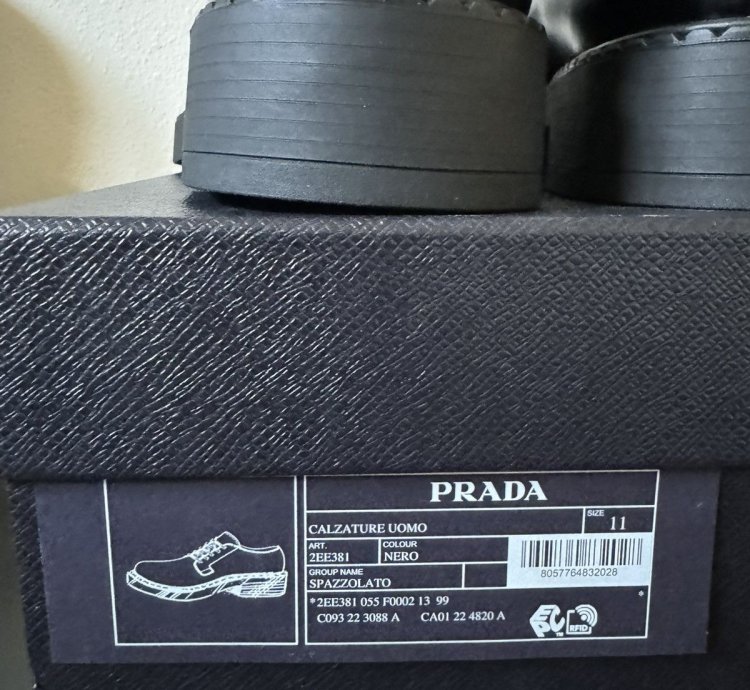 Prada Lace Up Derby Shoes Black Size 11