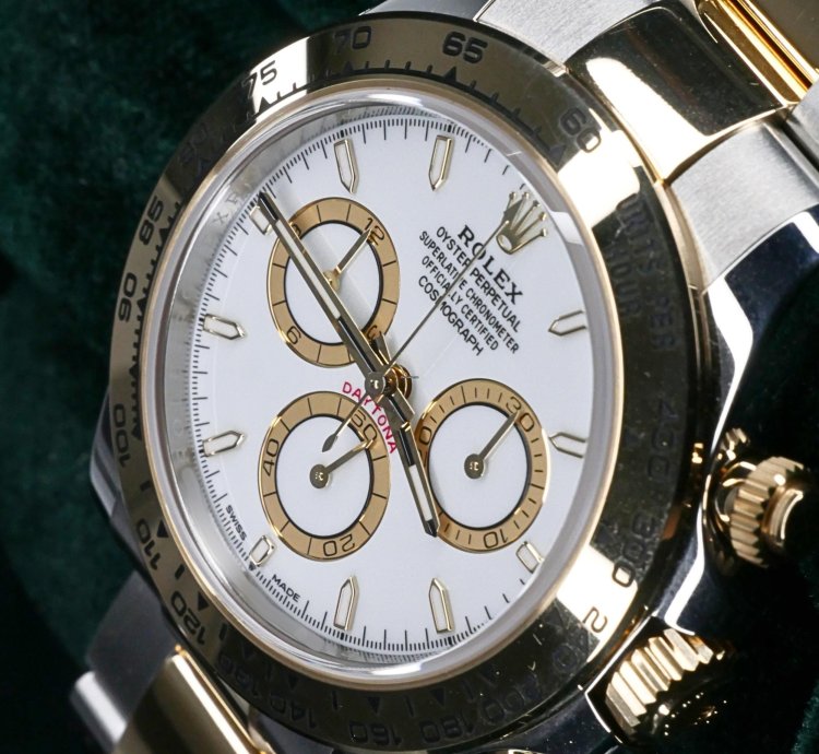 Rolex Daytona Mint Complete Set Daytona Two-tone 40mm White Dial Yellow Gold Steel 126503