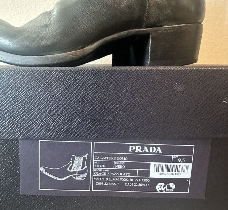 Prada Leather Boots Booties Chelsea Fw23