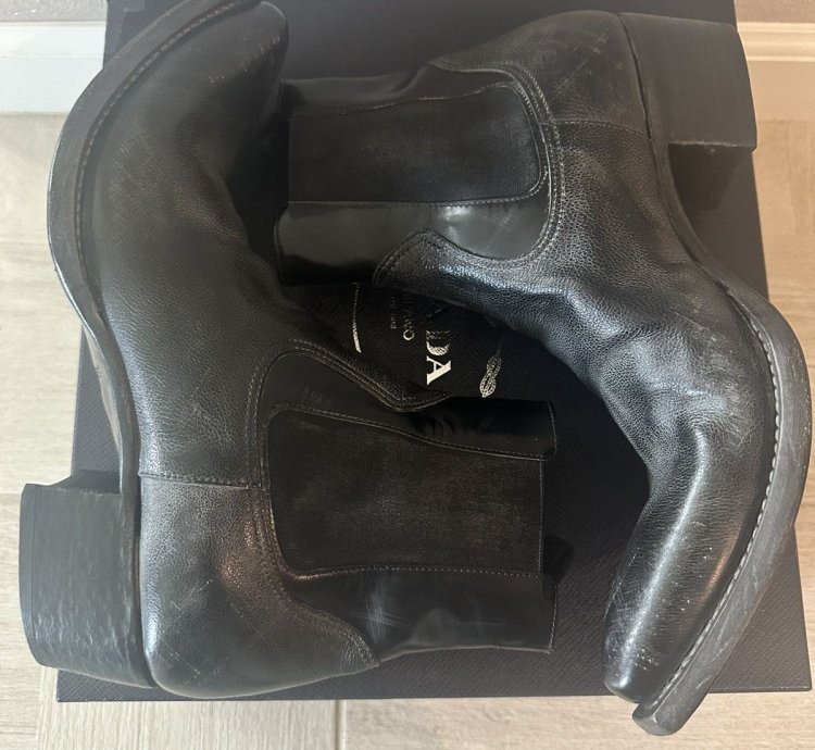 Prada Leather Boots Booties Chelsea Fw23