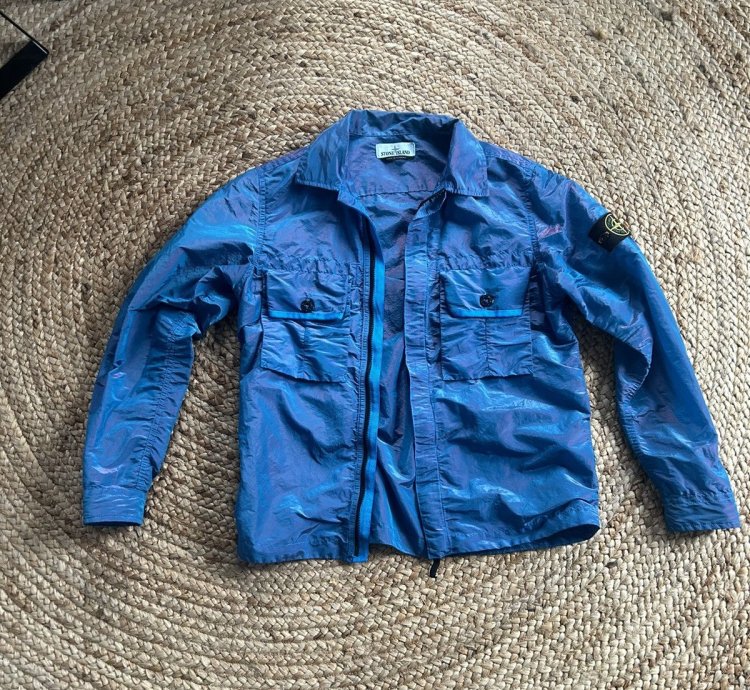 Stone Island Nylon Metal Overshirt Iridescent Blue