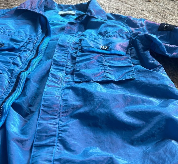 Stone Island Nylon Metal Overshirt Iridescent Blue