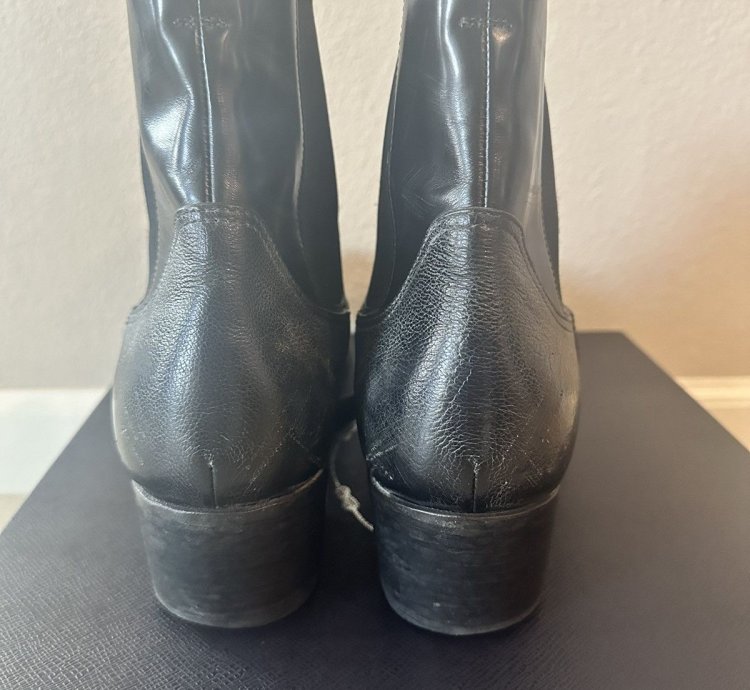 Prada Leather Boots Booties Chelsea Fw23