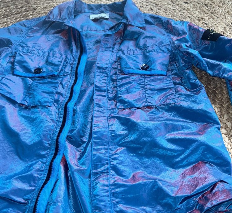 Stone Island Nylon Metal Overshirt Iridescent Blue